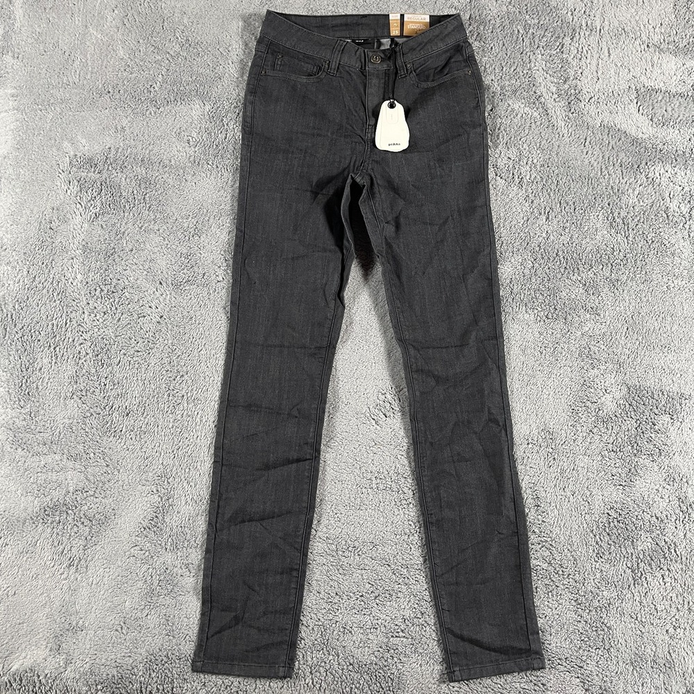 Prana Kayla High Rise Jeans Women 0 25 Short 32 Inseam Denim Organic Cotton Grey